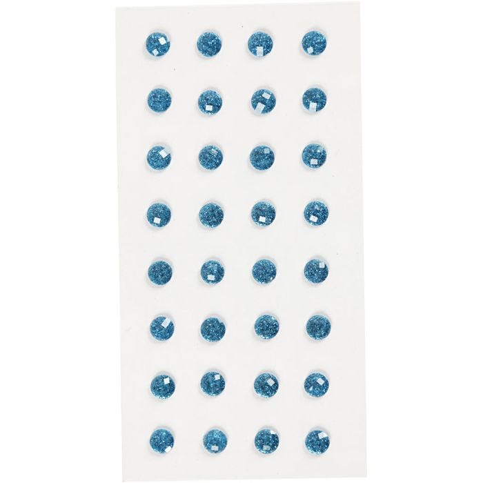Strasstenen, d 8 mm, blauw, 32 stuk/ 1 doos
