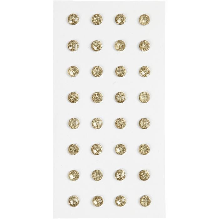 Strasstenen, d 8 mm, goud, 32stuk/ 1 doos