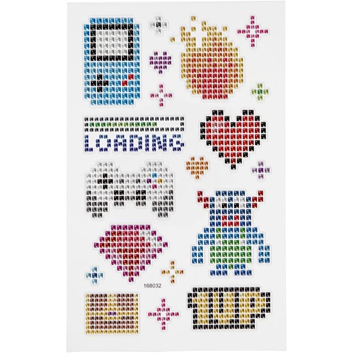 Diamond stickers, gadgets, vel 10x16 cm, 1 vel