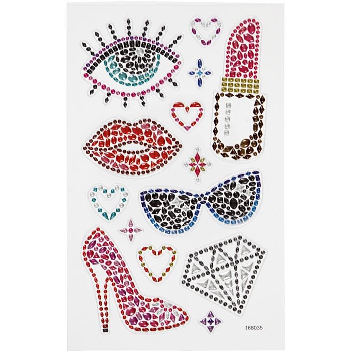 Diamond stickers, klaar voor het feest, vel 10x16 cm, 1 vel