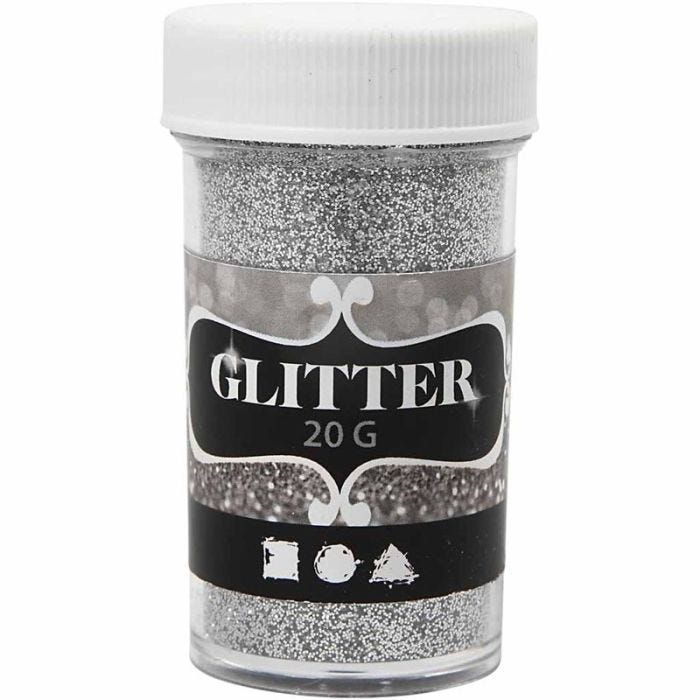 Glitter, zilver, 20gr/ 1 Doosje
