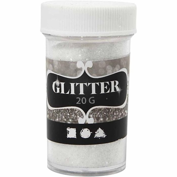 Glitter, wit, 20gr/ 1 Doosje