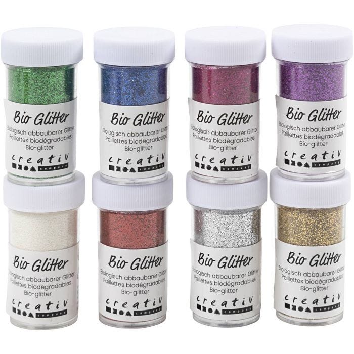 Bio Sparkles, diverse kleuren, 8x27 ml/ 1 doos