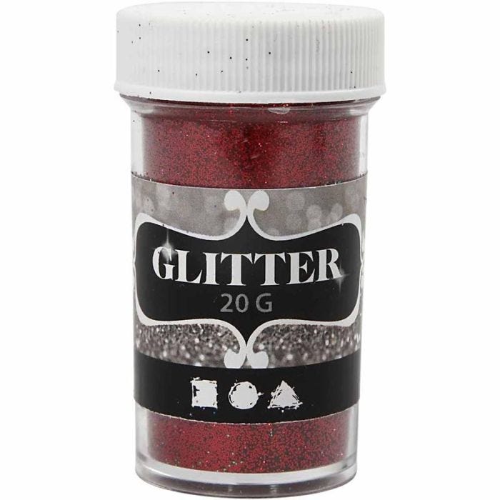 Glitter, rood, 20 gr/ 1 Doosje