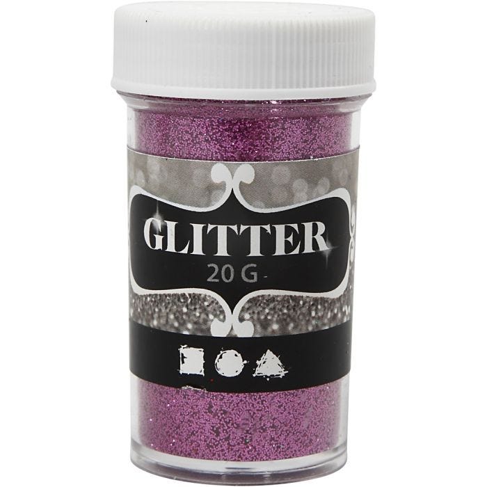 Glitter, roze, 20gr/ 1 Doosje