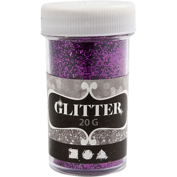 Glitter, paars, 20gr/ 1 Doosje