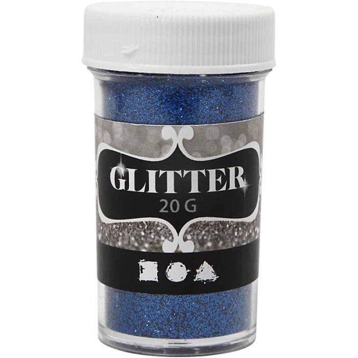 Glitter, blauw, 20gr/ 1 Doosje