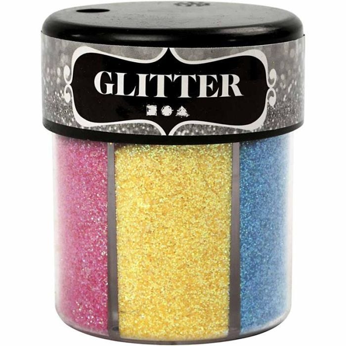 Glitter, diverse kleuren, 6x13gr/ 1 Doosje