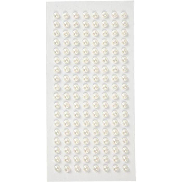 Halve Kralen, d 5 mm, wit, 144 stuk/ 1 doos
