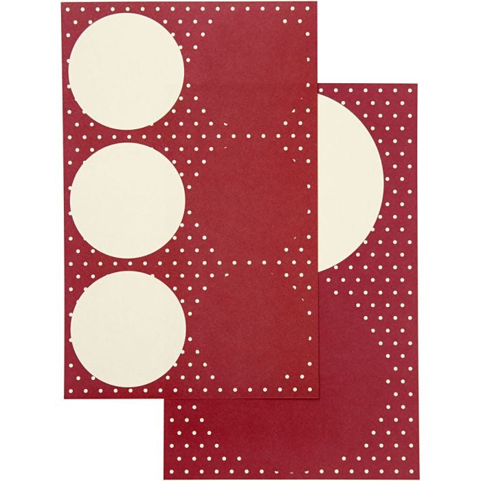 Stickers, d 4+6,5 cm, vel 9x14 cm, 4div vellen/ 1 doos