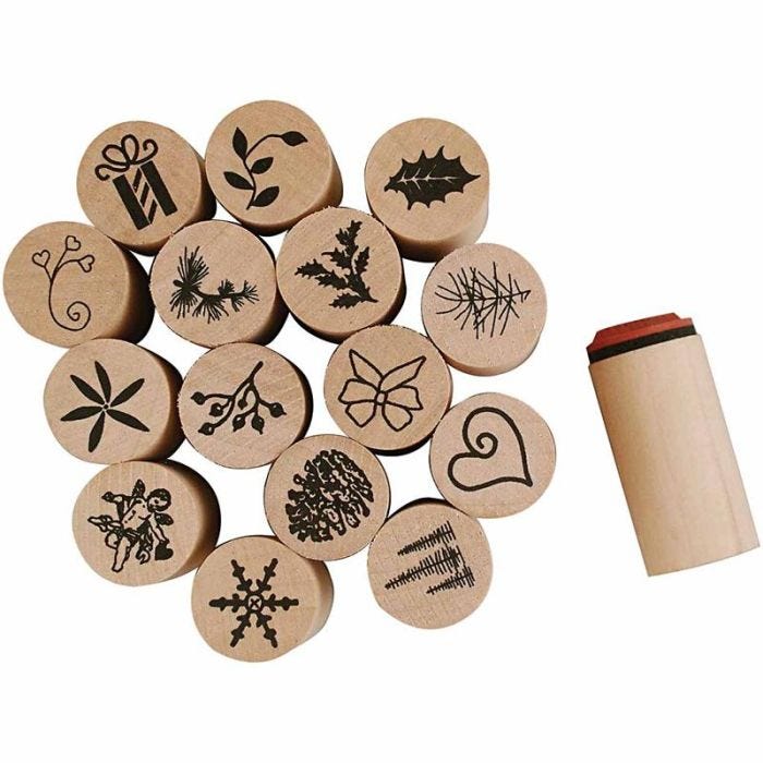 Deco Art Stempels, Kerst, H: 26 mm, d 20 mm, 15 stuk/ 1 doos