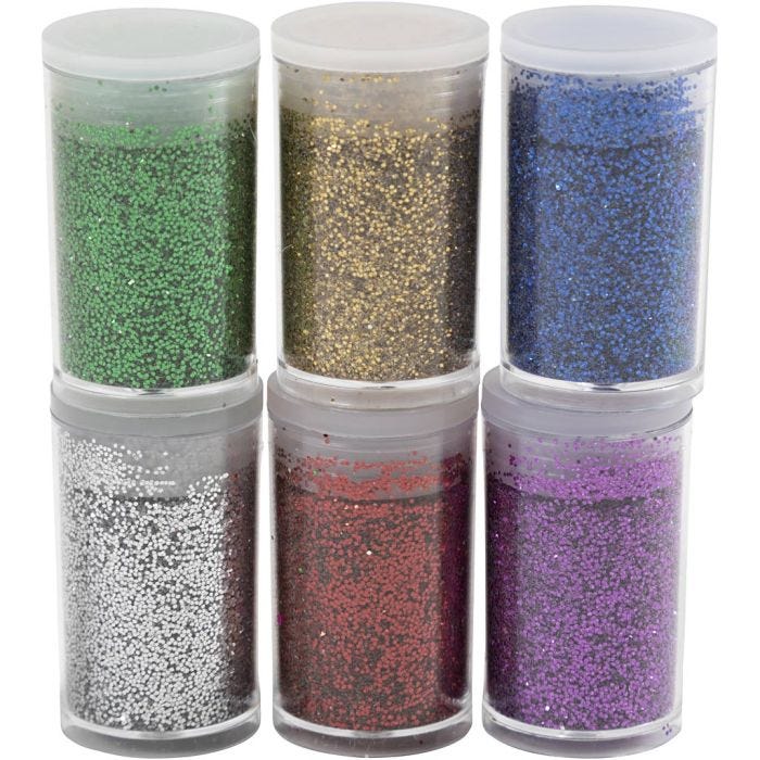 Bio Sparkles, diverse kleuren, 6x7 ml/ 1 doos