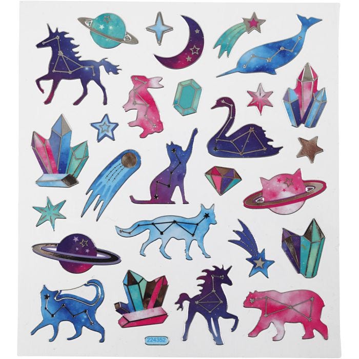 Stickers, Dieren, vel 15x16,5 cm, 1 vel