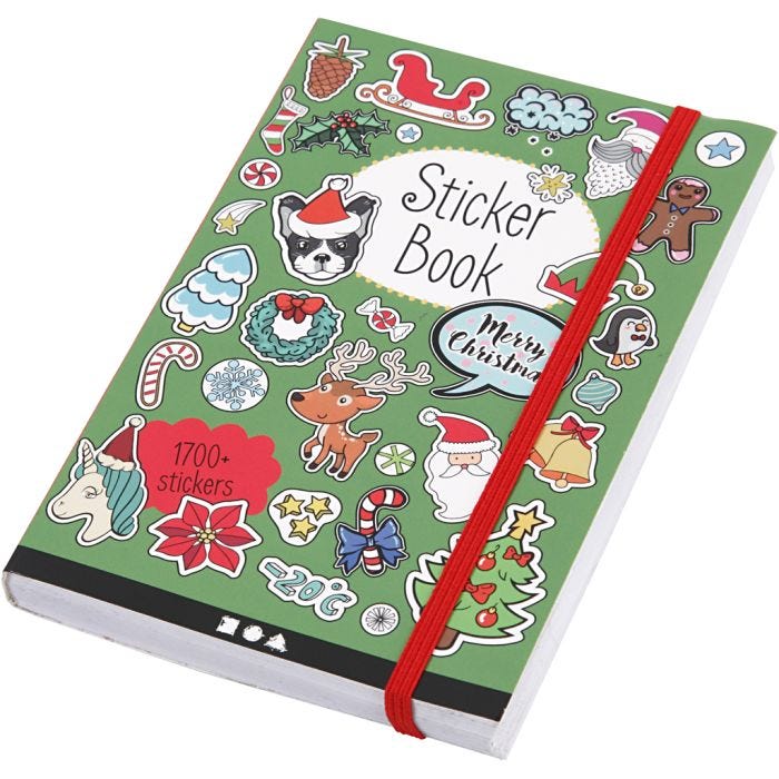Stickerboek, kerstmotieven, afm 11,5x17 cm, 76 vel, 1 stuk