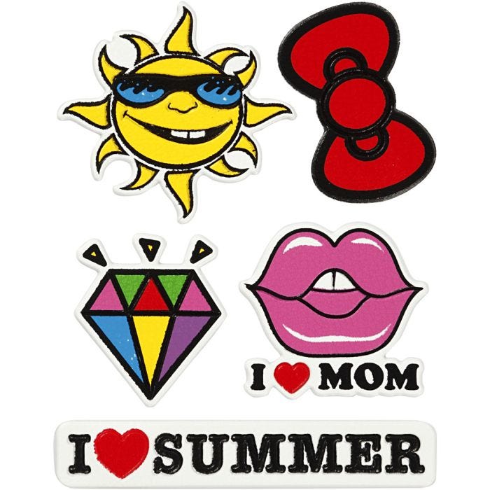 Soft Stickers , I Love Mom, vel 12,2x17,75 cm, 1 vel
