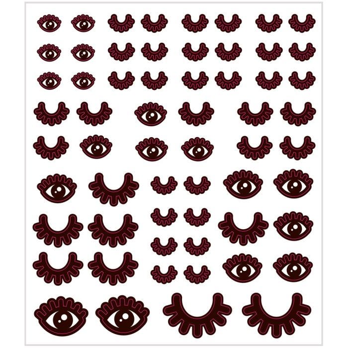 Stickers, ogen, vel 15x16,5 cm, 1 vel