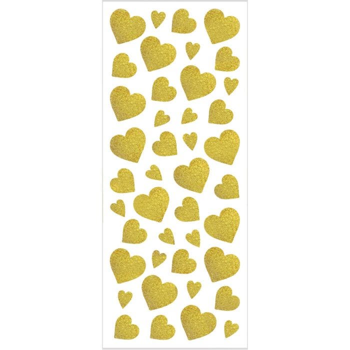 Glitterstickers, harten, vel 10x24 cm, goud, 2vel/ 1 doos