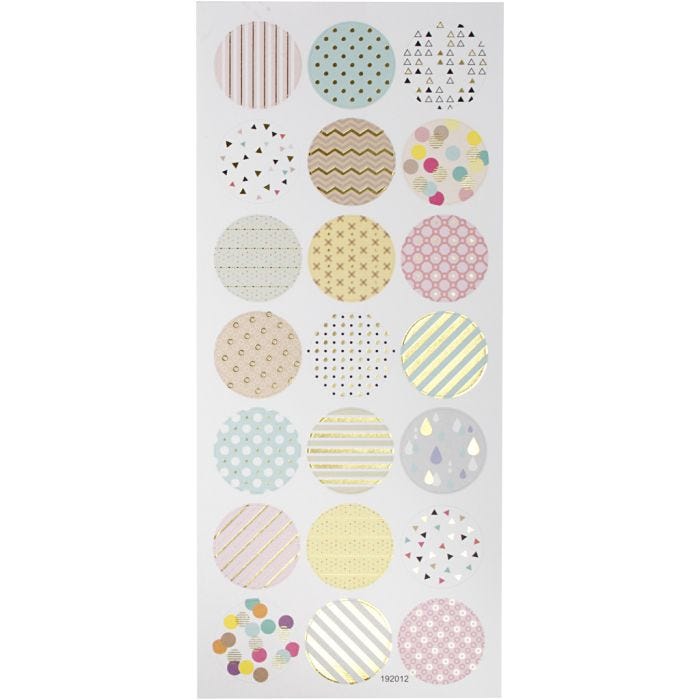 Stickers, pastels, vel 10x23 cm, 1 vel