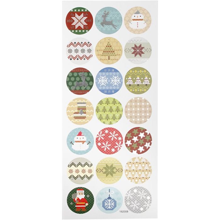 Stickers, kerstborduursels, vel 10x23 cm, 1 vel