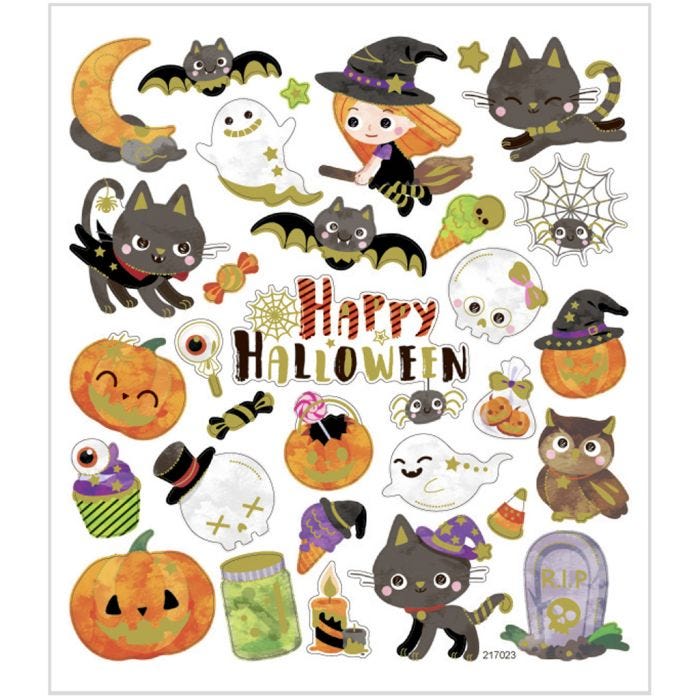 Stickers, Halloween, vel 15x16,5 cm, 1 vel