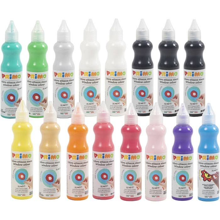Raamverf, diverse kleuren, 16x75 ml/ 1 doos
