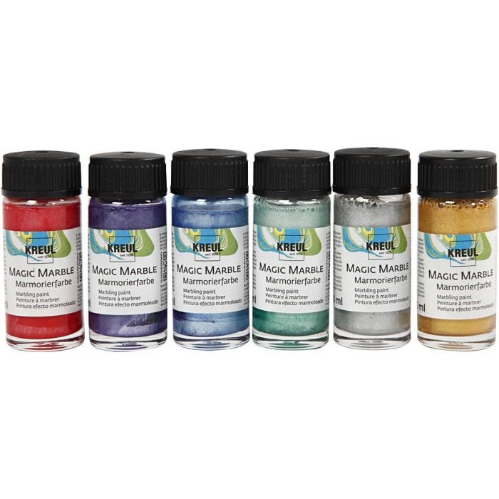 Magic Marble-verf, metallic kleuren, 6x20ml/ 1 doos