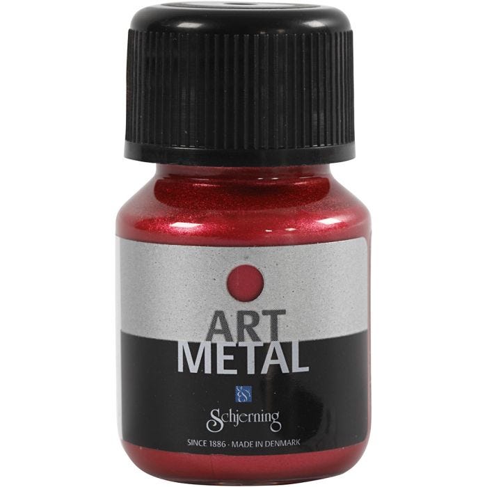 Hobbyverf Metallic, Lava rood(5112), 30 ml/ 1 fles