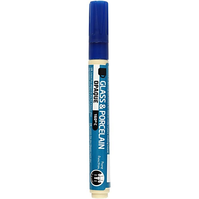 Glas- en porseleinstift, lijndikte 2-4 mm, dekkend, donkerblauw, 1 stuk