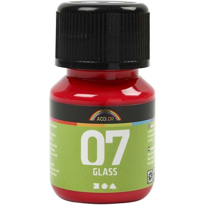 A-Color Glass, rood, 30 ml/ 1 fles