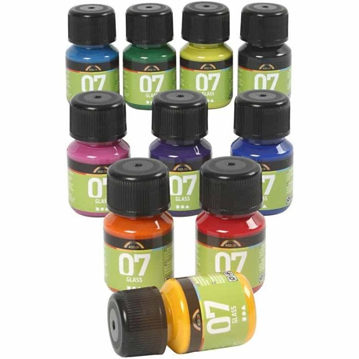 A-Color Glass, diverse kleuren, 10x30 ml/ 1 doos