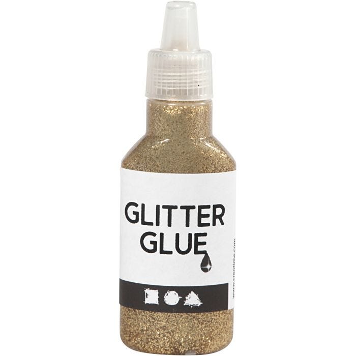 Glitterlijm, goud, 25ml/ 1 fles