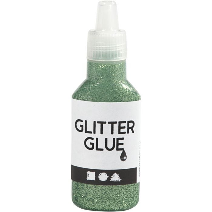 Glitterlijm, groen, 25ml/ 1 fles