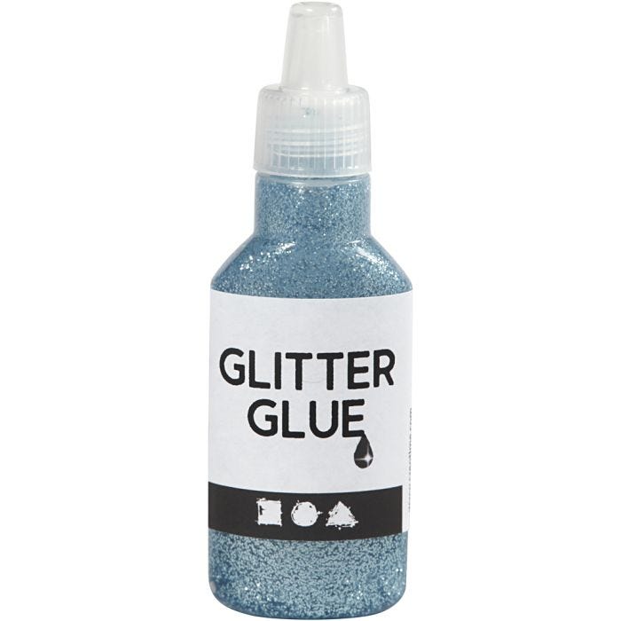 Glitterlijm, lichtblauw, 25 ml/ 1 fles