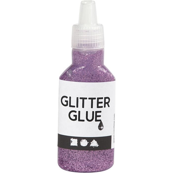 Glitterlijm, paars, 25ml/ 1 fles
