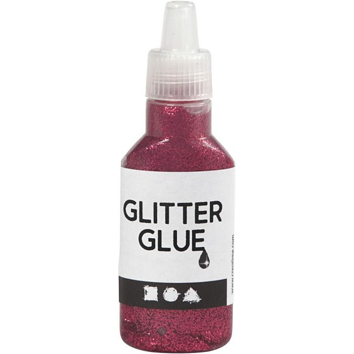 Glitterlijm, roze, 25ml/ 1 fles
