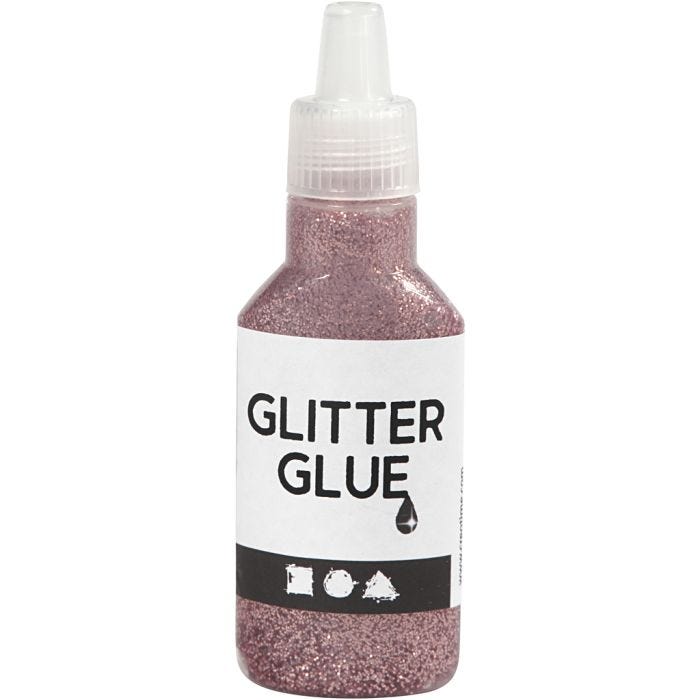 Glitterlijm, roze, 25ml/ 1 fles