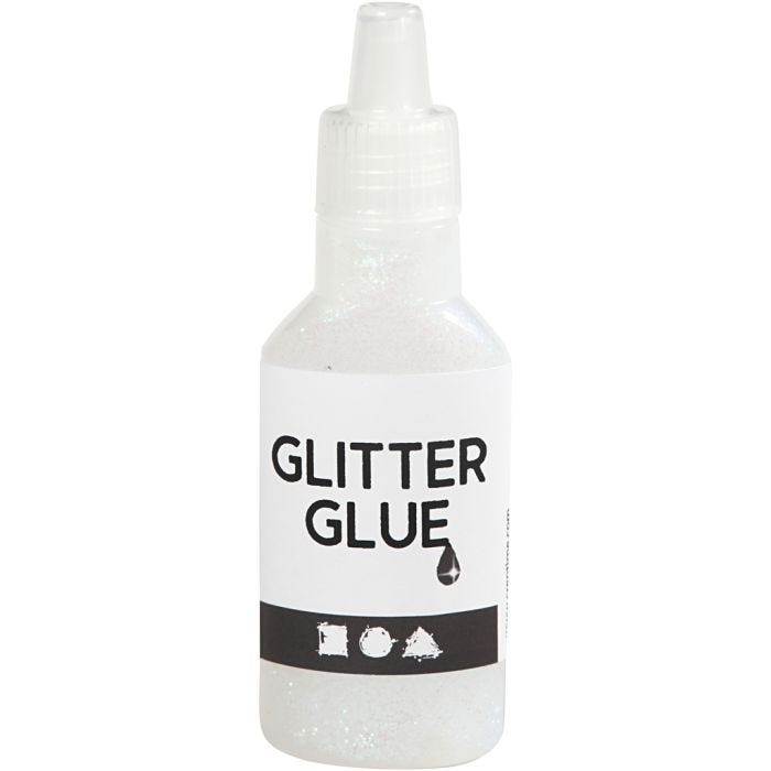 Glitterlijm, holografisch wit, 25ml/ 1 fles