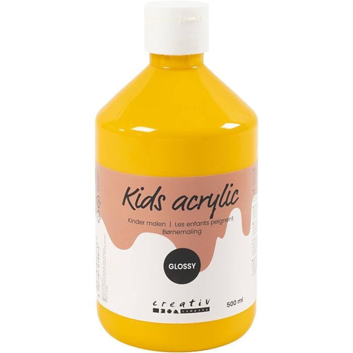 Acrylverf Glossy, geel, 500ml/ 1 fles