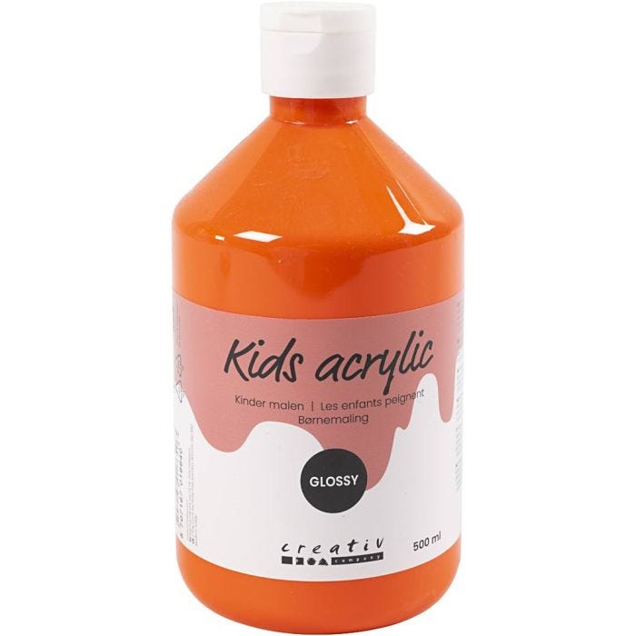 Acrylverf Glossy, oranje, 500 ml/ 1 fles