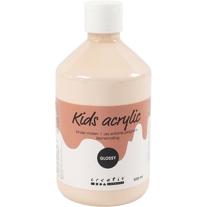 Acrylverf Glossy, licht beige, 500 ml/ 1 fles