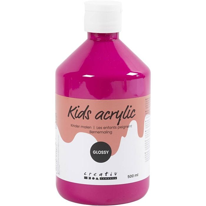 Acrylverf Glossy, roze, 500 ml/ 1 fles