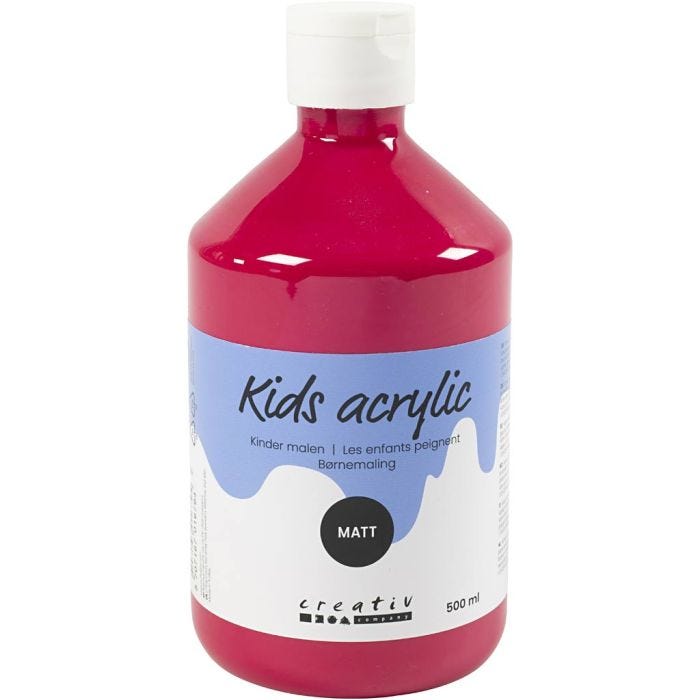 Acrylverf Mat, primair rood, 500 ml/ 1 fles