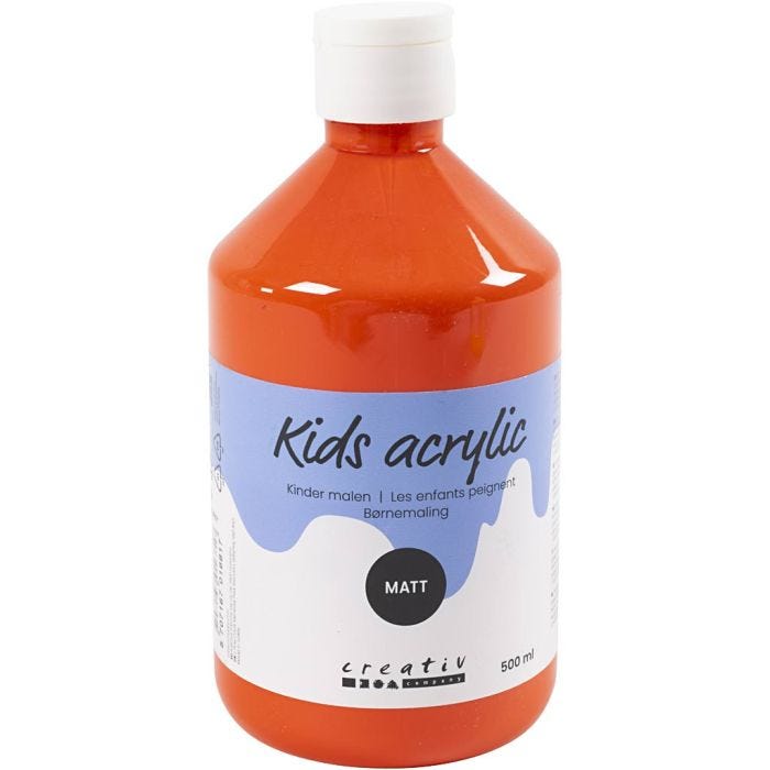 Acrylverf Mat, oranje, 500ml/ 1 fles