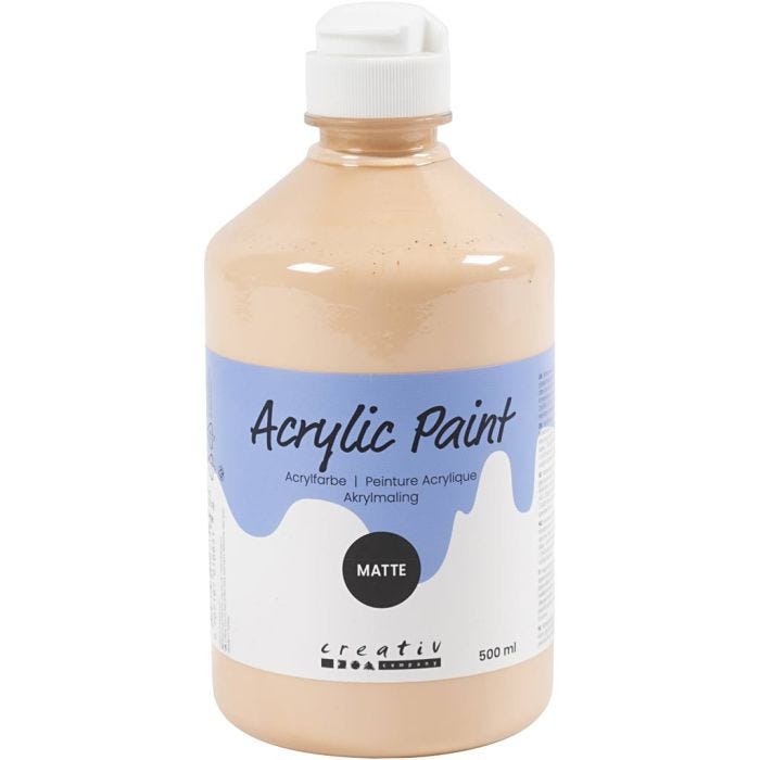 Acrylverf Mat, licht beige, 500 ml/ 1 fles