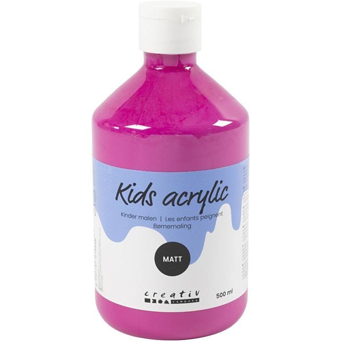 Acrylverf Mat, roze, 500 ml/ 1 fles