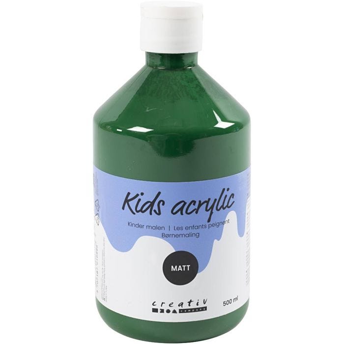 Acrylverf Mat, donkergroen, 500 ml/ 1 fles