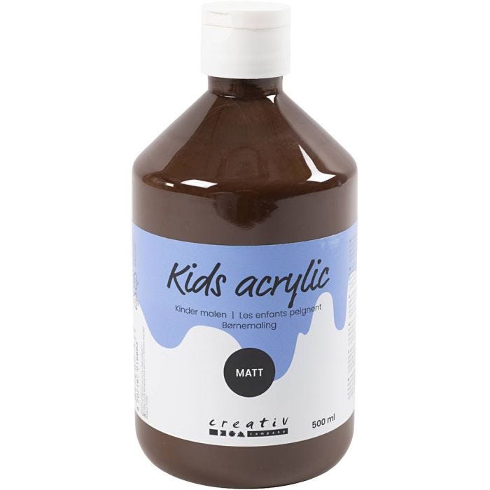 Acrylverf Mat, bruin, 500 ml/ 1 fles