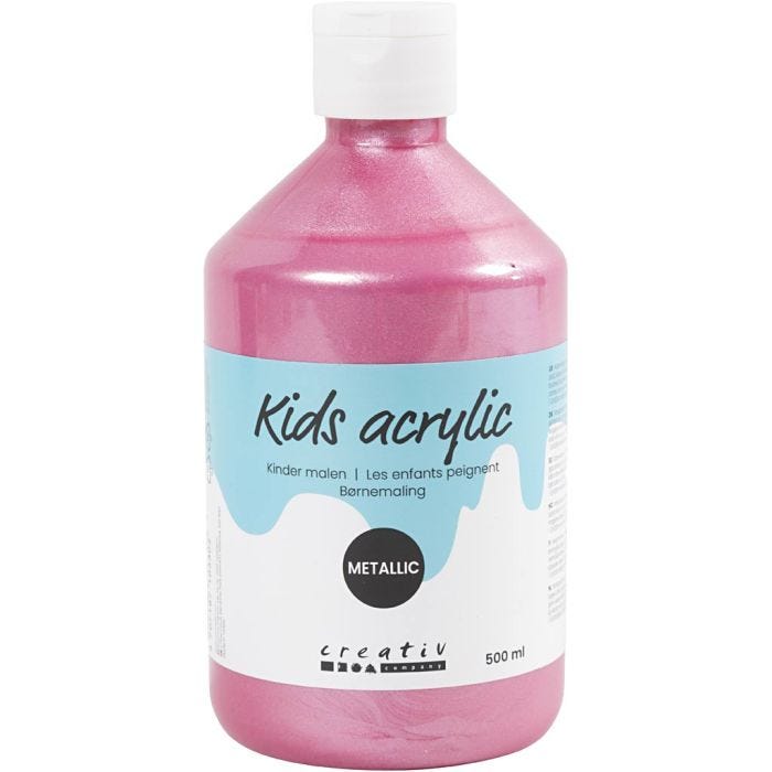 Acrylverf Metallic, metallic, lichtrood, 500ml/ 1 fles