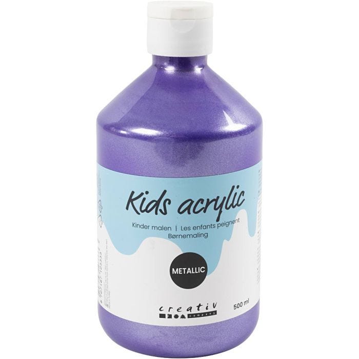 Acrylverf Metallic, metallic, violet, 500 ml/ 1 fles