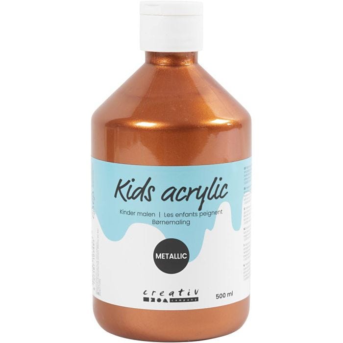 Acrylverf Metallic, metallic, metallic koper, 500 ml/ 1 fles